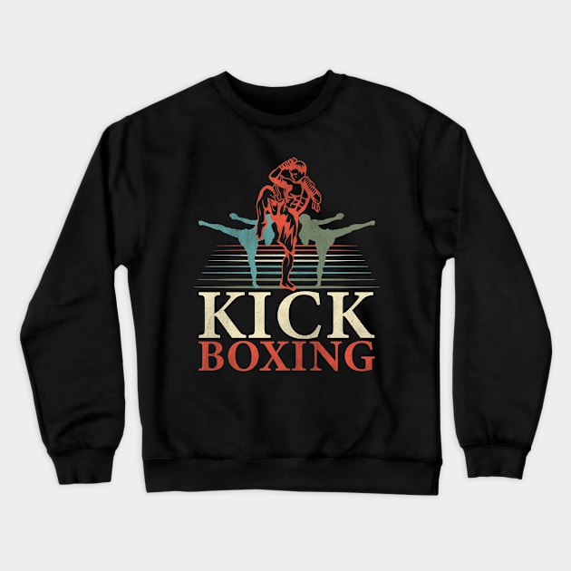 Retro Kickboxing Martial Arts Kickboxer Crewneck Sweatshirt by funkyteesfunny